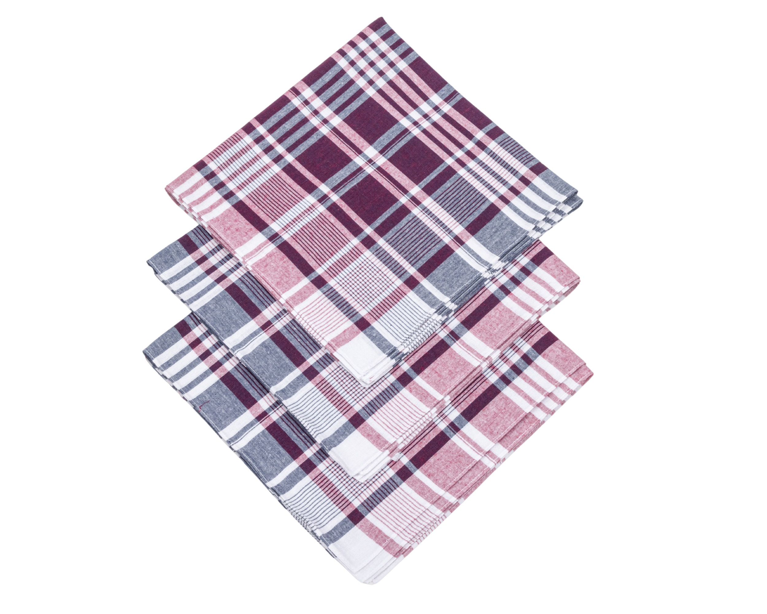 D&L Luxe Bordeaux Werkdoekenset - 12 stuks - 100% Katoen - 50x50 cm