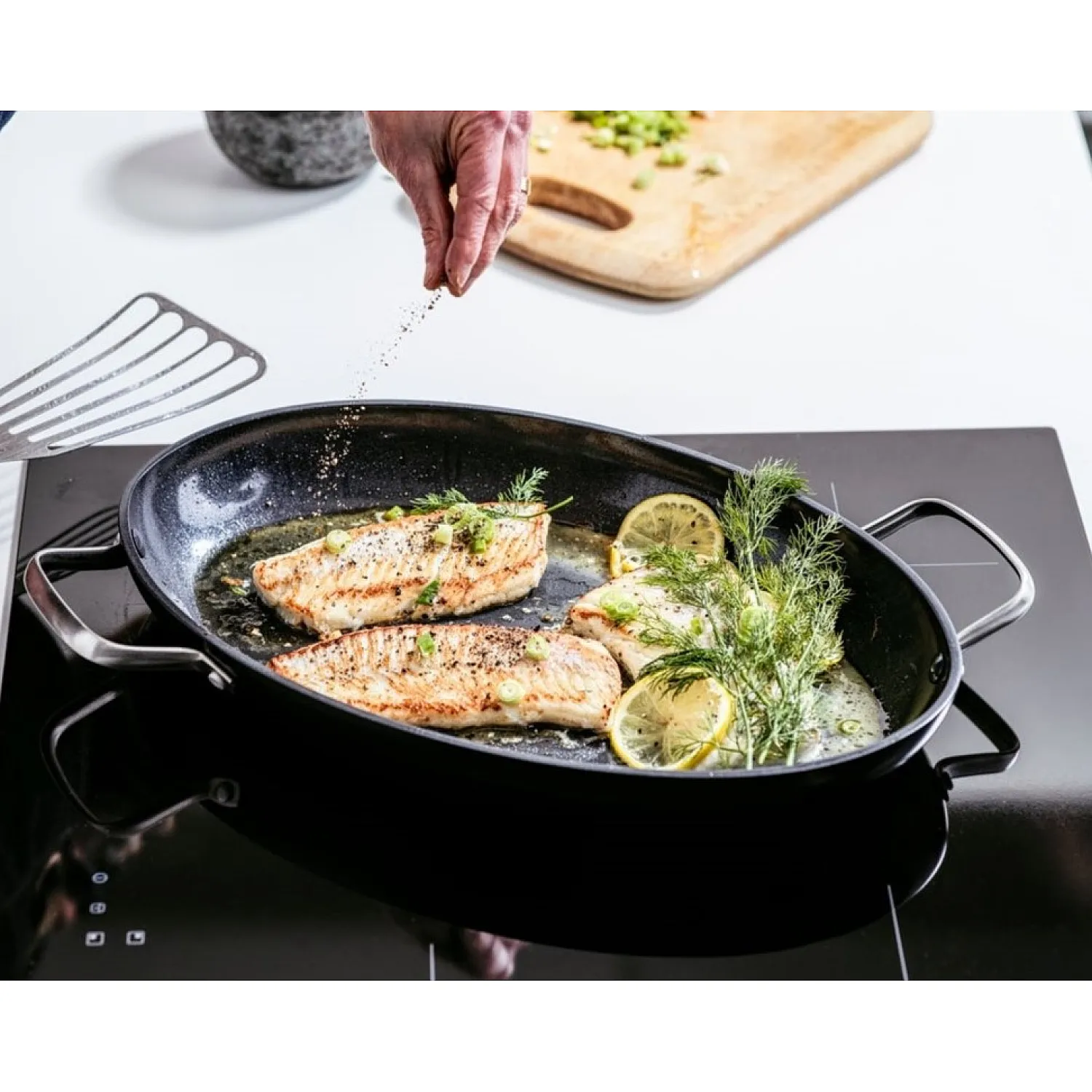 Greenpan Copenhagen Vispan met Keramische Antikleeflaag - 40cm