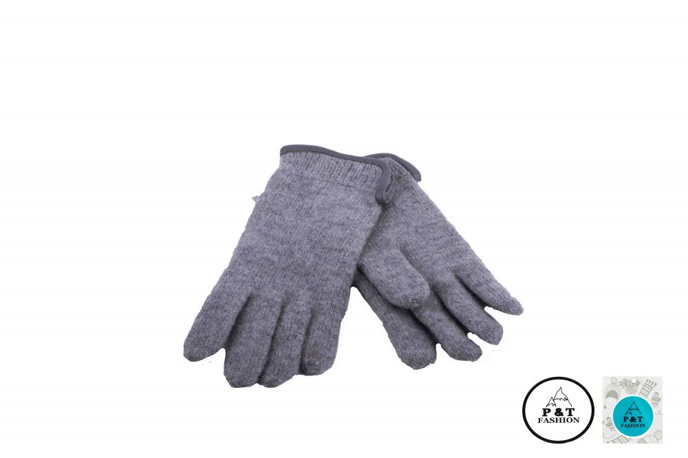 Gants P&T pour femme - laine - gris
