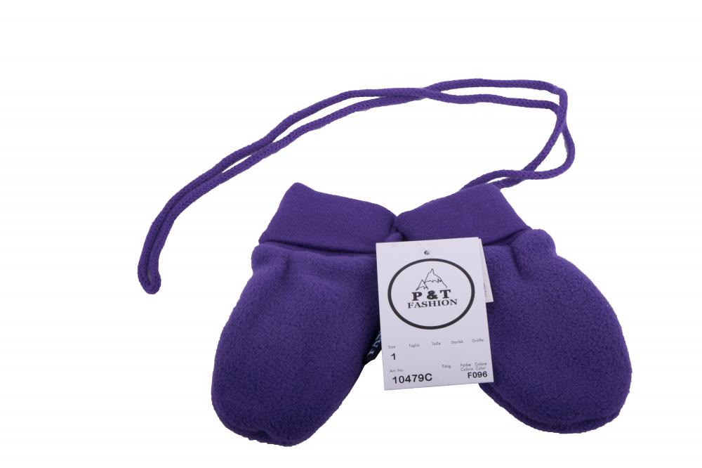 P&T Wanten Baby met Touwtje - Micro Fleece - Fel Paars - 0-1j