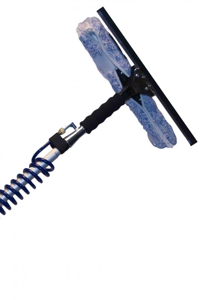 D&L Telescoopsteel + Spiraal & Zeepdispenser + Waterdoorlatende Combi Inwasser 40cm + Vijfzijdige Wasborstel + 1L Ruitenreiniger