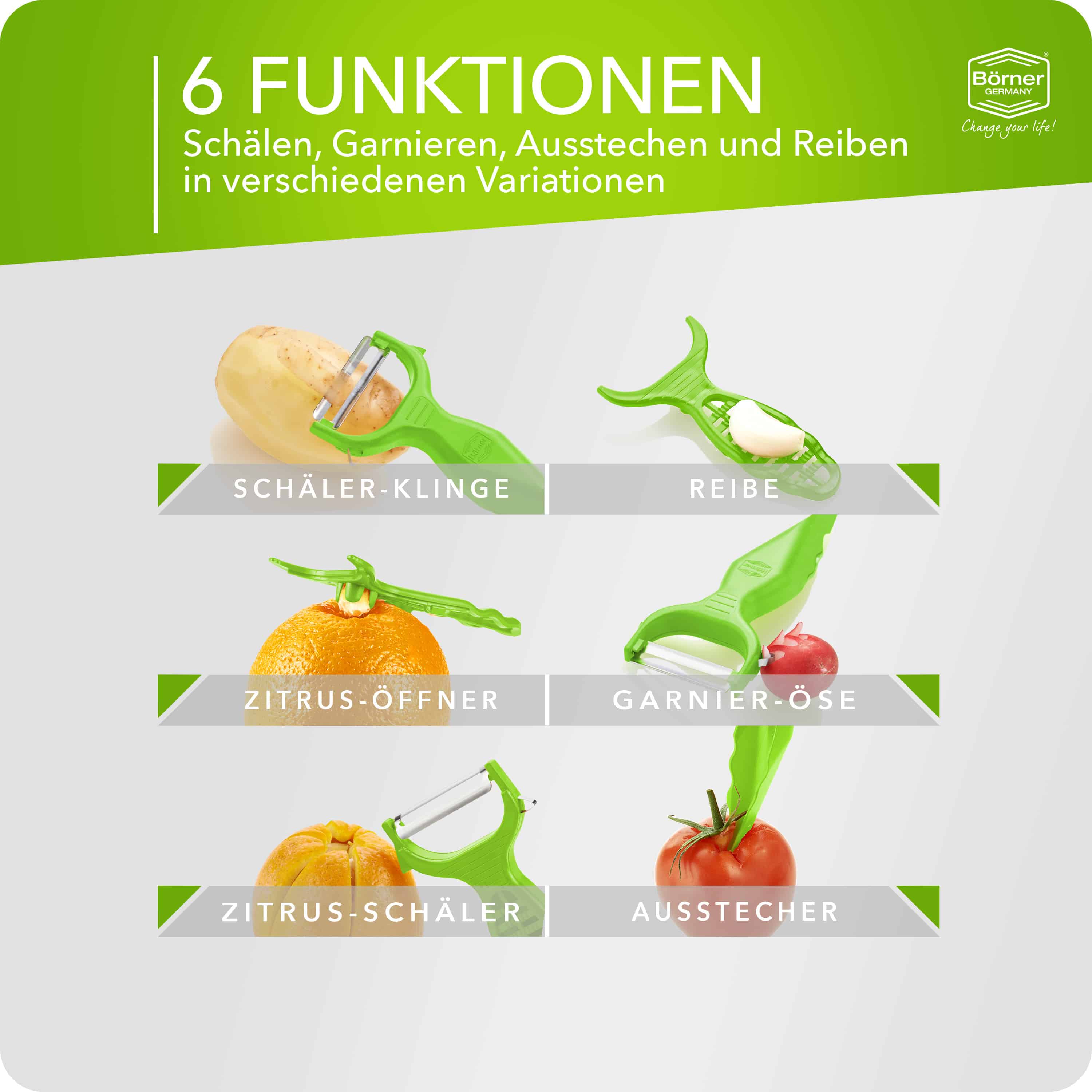 Eplucheur Börner 6in1 avec lame lisse