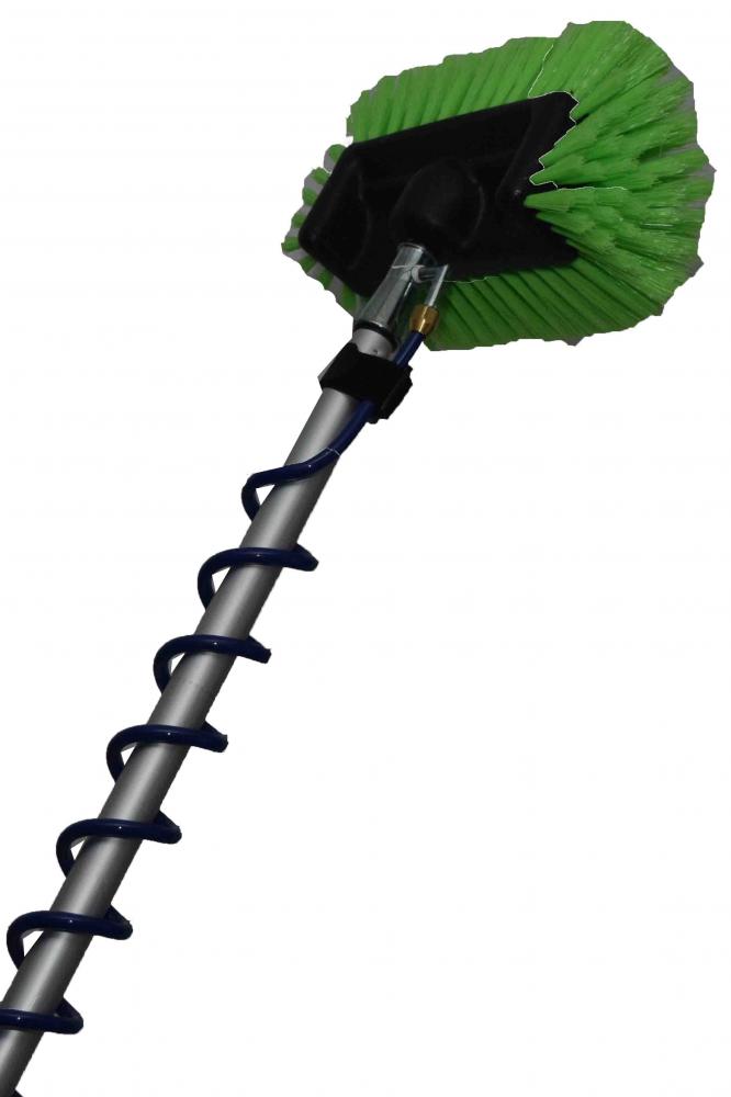 D&L Telescoopsteel + Spiraal & Zeepdispenser + Vijfzijdige Harde Borstel Groen