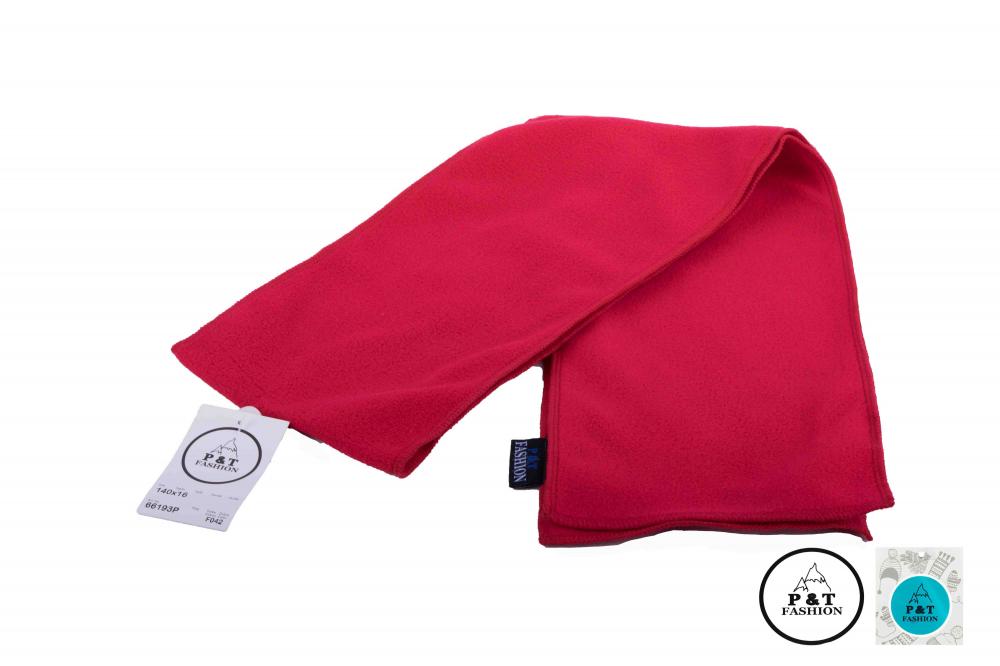 P&T Kinder Sjaal - Micro Fleece - Rood - 140 x 16 cm