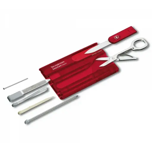 Victorinox Swiss Card Classic - 10 Functies - Rood Transparant