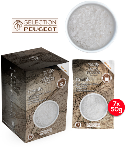 Peugeot Gros Sel de Cuisine Blanc Sec d'Allemagne - 350g - 7 sachets de 50g