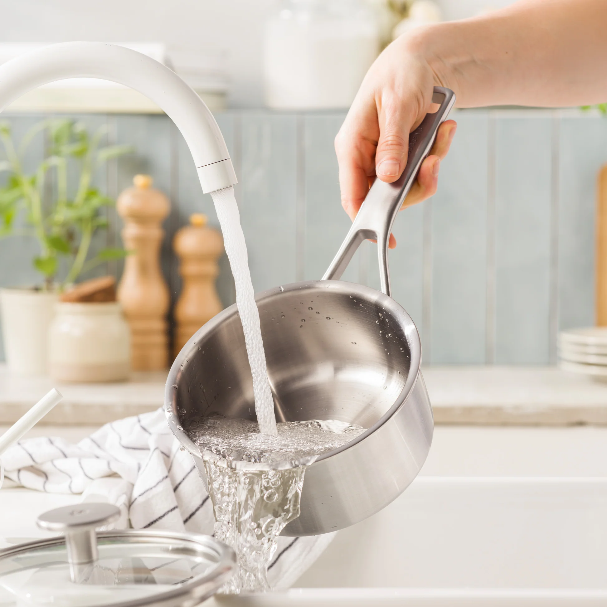 BK Peter Goossens Maestro 3PLY Steelpan RVS met Glazen Deksel - Ø 16cm - 1,58L - PFAS vrij