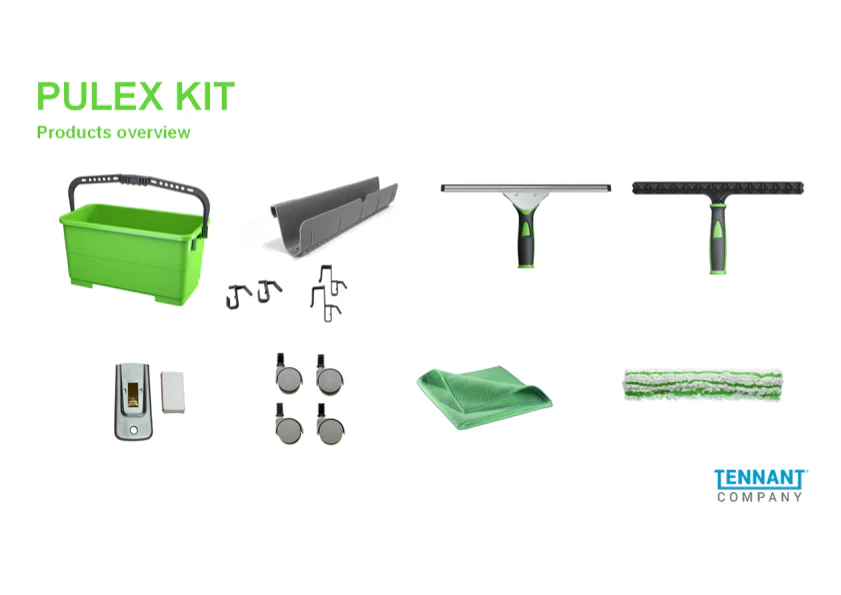 Kit de nettoyage professionnel pour vitres Pulex 6 en 1 – Kit complet pour un nettoyage professionnel des vitres