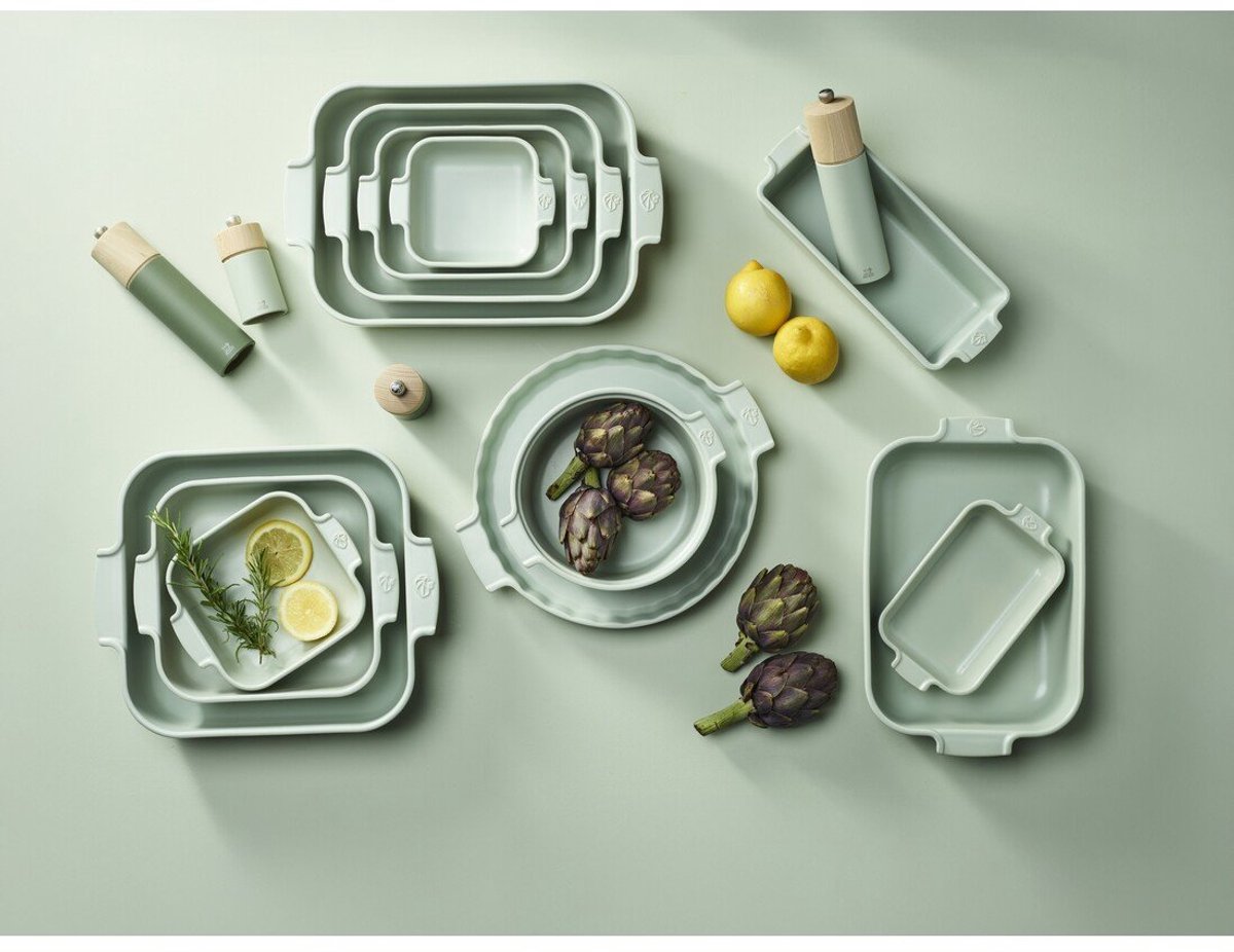 Peugeot Appolia Rechthoekige Keramische Ovenschaal - Saliegroen - 36cm