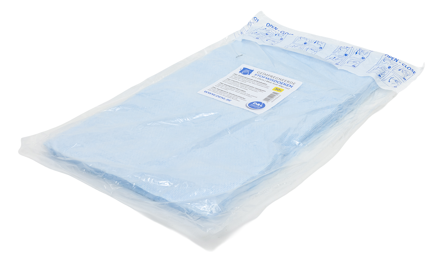 D&L Impregnated Dust Wipes – 50 Pieces – Blue