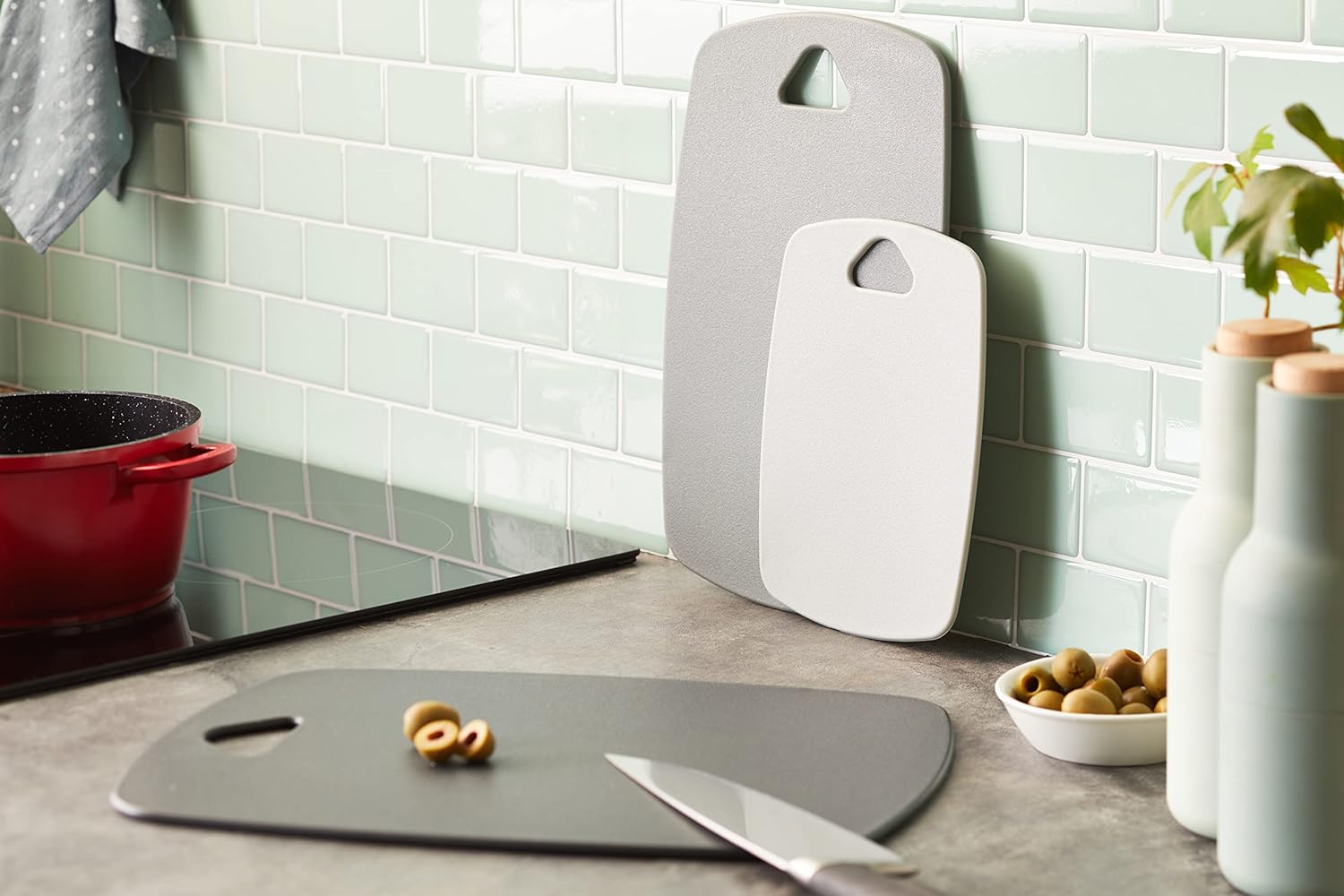 Lacor Set van Dubbelzijdige Snijplanken Polypropyleen - BPA-vrij - Grijs