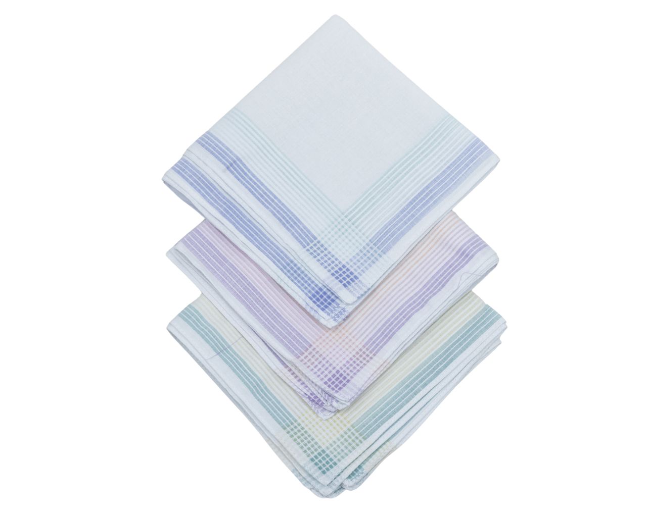 D&L Dames Zakdoeken - Gestreept - 29 x 29cm - 12 Stuks - 100% Katoen Gesatineerd