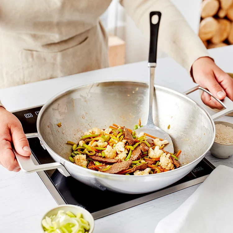Demeyere Industry 5 Wok met 2 Handvaten - Ø 30cm + Gratis Glazen Deksel