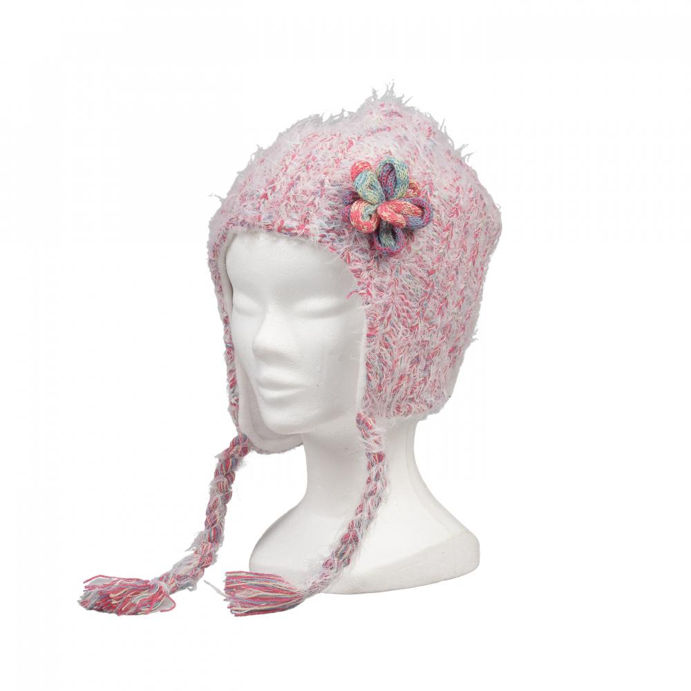 P&T Muts Kinderen Peru met Bloem - Roze/Fuchsia - 53-55