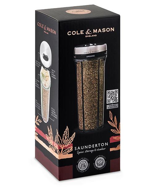 Cole & Mason Saunderton Kruiden Shaker - 5 Kamers - Gevuld met Kruiden